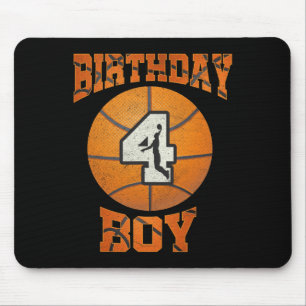 4th Birthday Outfit Boy Basketball Four 4 Year Old Mouse Pad
