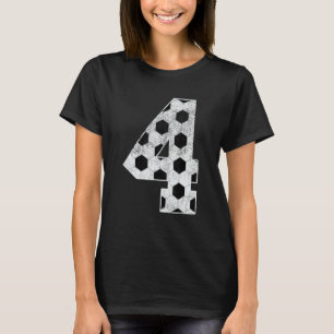 4th Birthday Party Four 4 Year Old Soccer Bday Boy T-Shirt