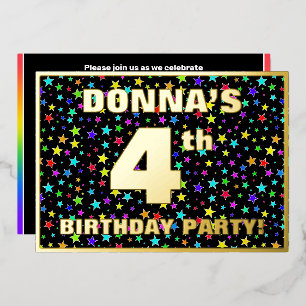 4th Birthday Party — Fun, Colorful Stars Pattern