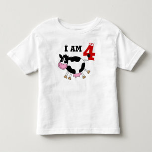4th birthday party gift, dancing cow toddler T-Shirt