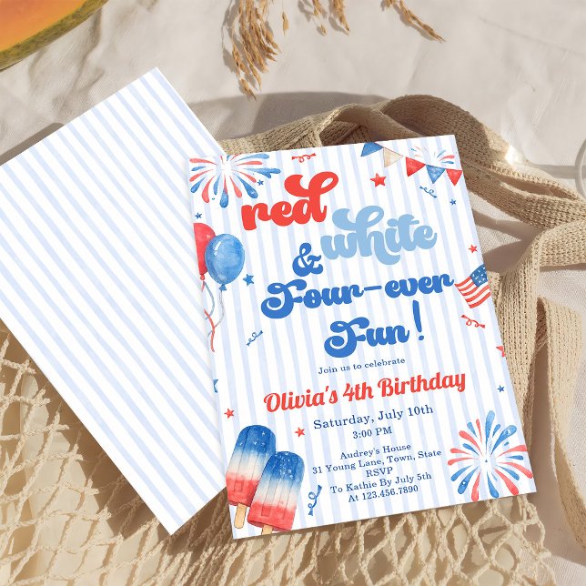 4th Birthday Party Invitation - 4th of July (Creator Uploaded)