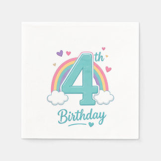 4th Birthday Party Napkins