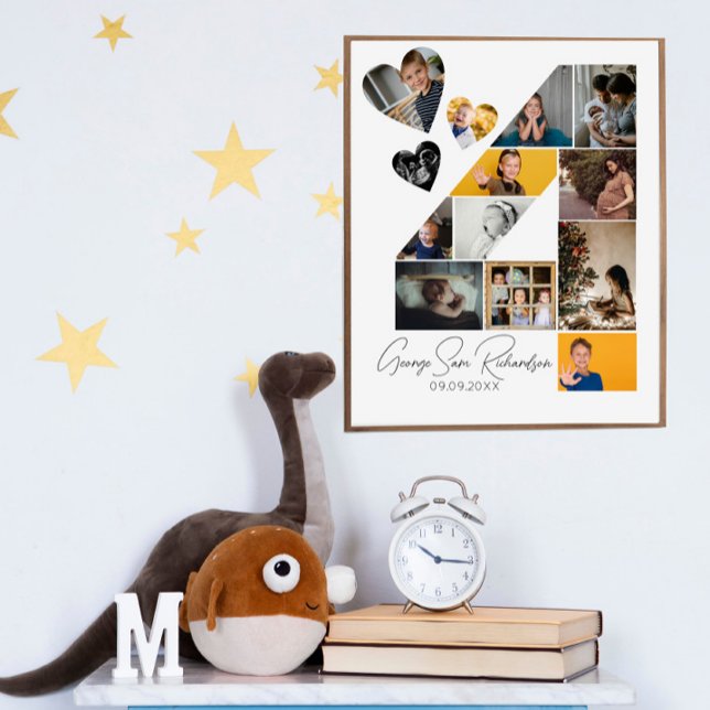 4th Birthday Photo Collage Poster Keepsake (Creator Uploaded)