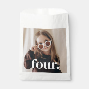 4th Birthday Photo - four Favour Bag