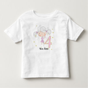 4th Birthday Pink Princess Toddler T-Shirt