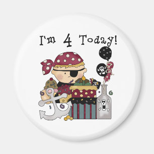 4th Birthday Pirate Tshirts and Gifts Magnet