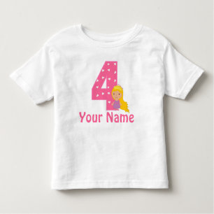 4th Birthday Princess Girls Personalised Shirt