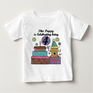 4th Birthday Puppy T-shirts and Gifts