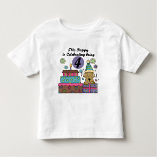 4th Birthday Puppy T-shirts and Gifts