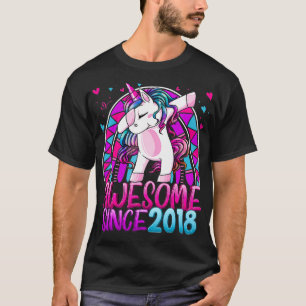 4th Birthday Rainbow 4 Year Old Dabbing Unicorn Gi T-Shirt