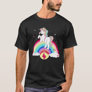 4Th Birthday Rainbow Unicorn Awesome Outfit Party T-Shirt