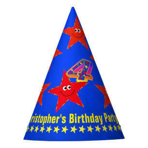 4th Birthday Red Stars Party Hat