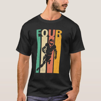 4th Birthday Retro American Football 4 Years Old B T-Shirt