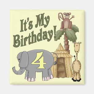 4th Birthday Safari Magnet