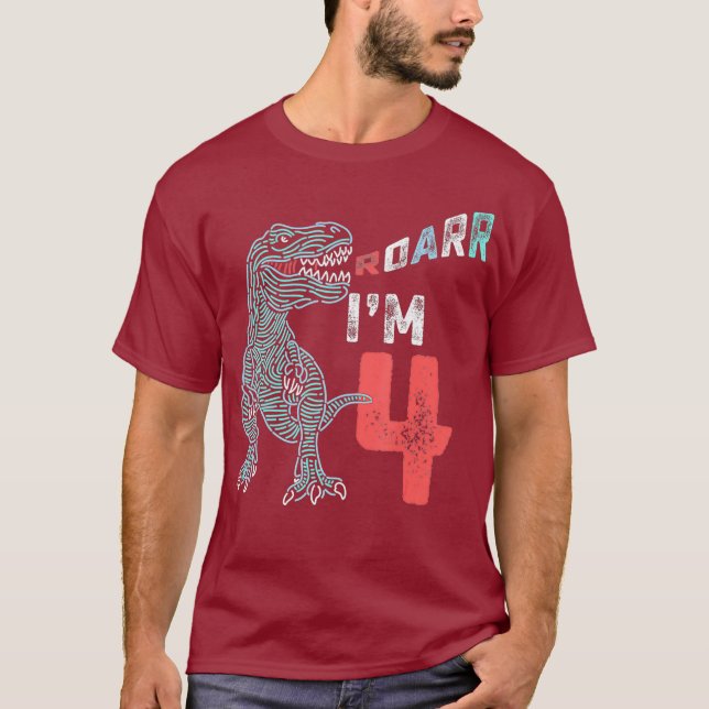 4th Birthday Shirt - Funny Four Year Old Boys (Front)