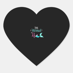 4th Birthday Shirt Mermaid Girl Party Cute THIS ME Heart Sticker