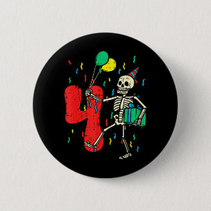 4th Birthday Skeleton Halloween 4 Year Old Funny 6 Cm Round Badge