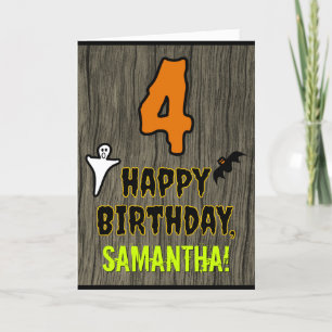 4th Birthday: Spooky Halloween Theme + Custom Name Card