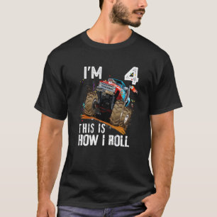 4th Birthday  This Is How I Roll Monster Truck 4 Y T-Shirt