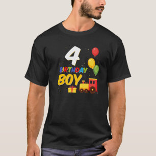 4th Birthday Train Boy I m 4 Year Old Funny B Day  T-Shirt