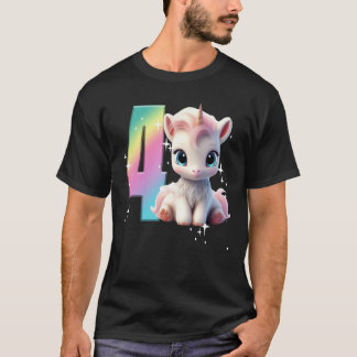 4th Birthday Unicorn Shirt Birthday Girl Outfit Ra