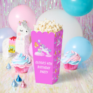 4th Birthday Unicorn with Cake Favor Box