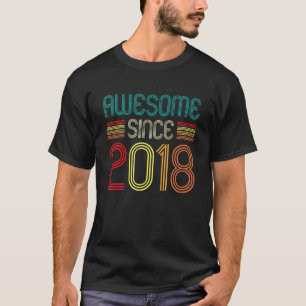 4th Birthday Vintage Awesome Since 2018 4 Years O T-Shirt