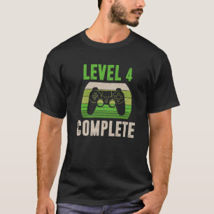 4Th Birthday Wedding - Vintage Retro Gamer Level 4 T-Shirt