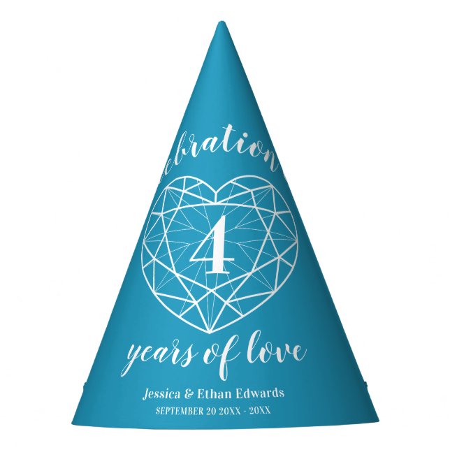 4th blue topaz wedding anniversary party hats (Front)
