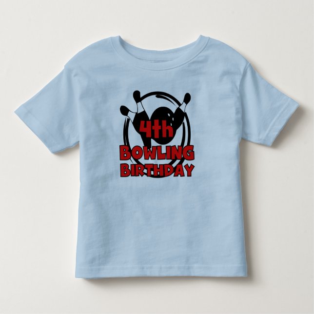 4th Bowling Birthday Toddler T-Shirt (Front)