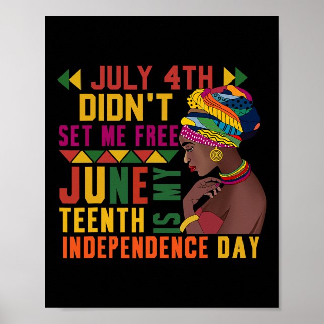 4th Didnt Set Me Free Juneteenth Is My Independenc Poster (Front)