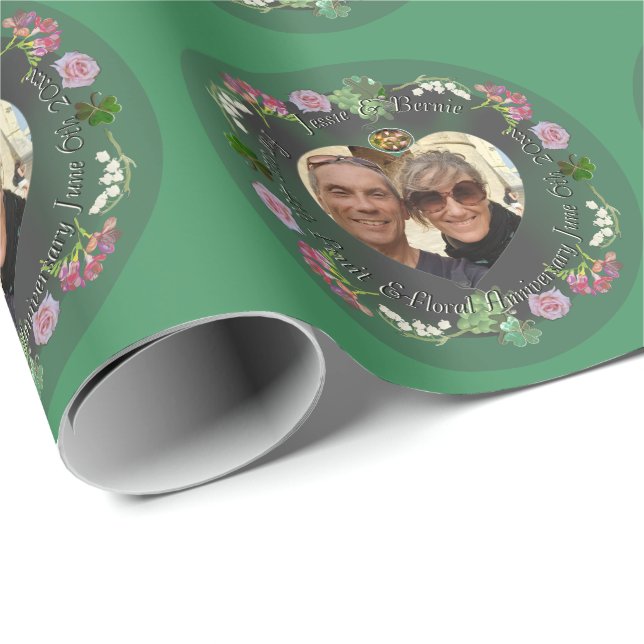 4th floral fruit anniversary Wrapping Paper (Roll Corner)
