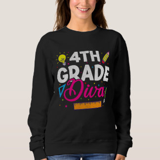 4th Fourth Grade Diva Girls  Back To School Girl W Sweatshirt