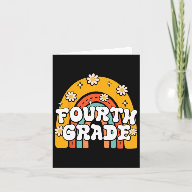 4th Fourth Grade First Day School Back To School T Card (Front)
