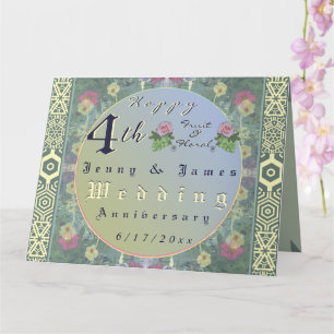4th Fruit & Floral Wedding Anniversary Card