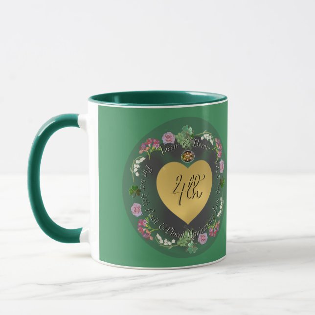 4th Fruit & Floral Wedding Anniversary Mug (Left)