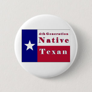 4th Generation Native Texan Flag 6 Cm Round Badge