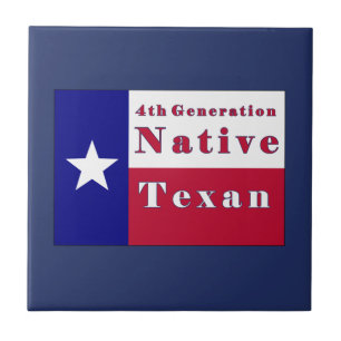4th Generation Native Texan Flag Ceramic Tile