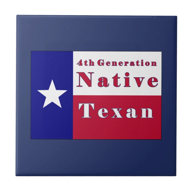 4th Generation Native Texan Flag Ceramic Tile (Front)