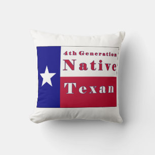4th Generation Native Texan Flag Cushion