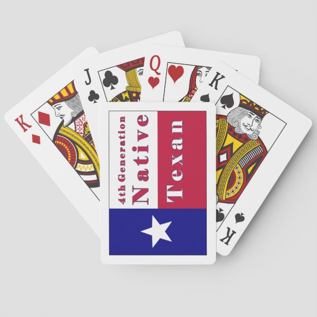 4th Generation Native Texan Flag Playing Cards (Back)