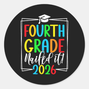 4th Grade 2026 Fourth Grade Graduation _1 Classic Round Sticker