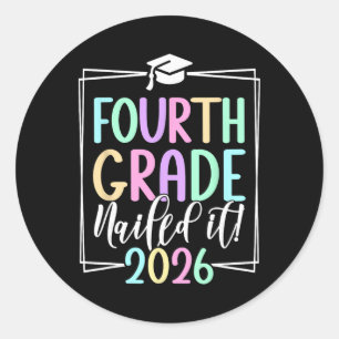 4th Grade 2026 Fourth Grade Graduation _2 Classic Round Sticker