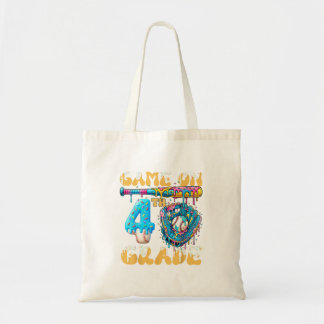 4th Grade Back To School Baseball Drip Ice Cream Tote Bag