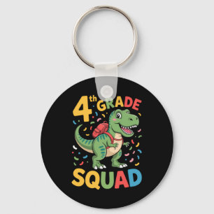 4th Grade Back To School Cute Dinosaur Key Ring