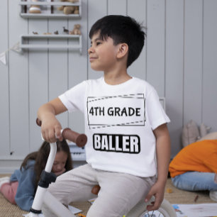 4th grade baller-funny 4th grader school kid white T-Shirt