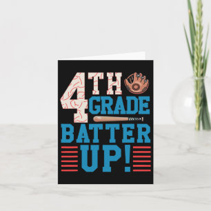4th Grade Batter Up Back To School For Baseball Pl Card