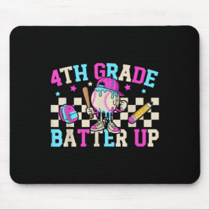 4th Grade Batter Up Baseball Drip Teacher Back To Mouse Pad