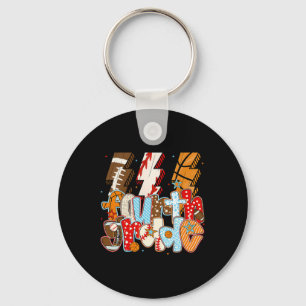 4th Grade Boys Lightning Bolt Footll Sell Sketll Key Ring