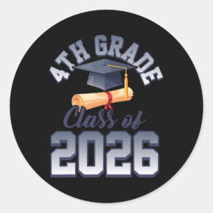 4th Grade Cl Of 2026 Graduation Graduate Students Classic Round Sticker